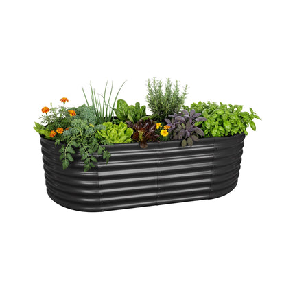 Potager surélevé demi-rond en métal galvanisé