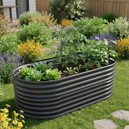 Potager surélevé demi-rond en métal galvanisé