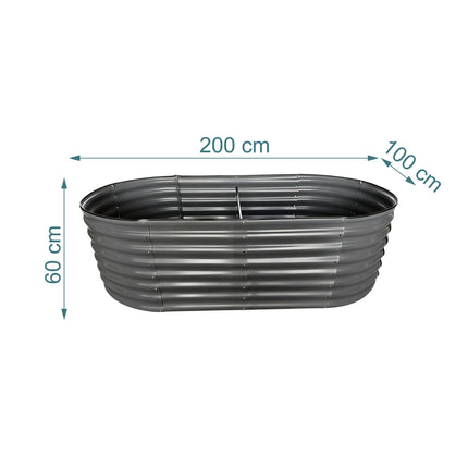 Potager surélevé demi-rond en métal galvanisé