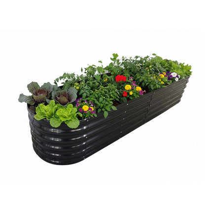 Jardinière surélevée demi-ronde en métal, XXL, résistante aux intempéries