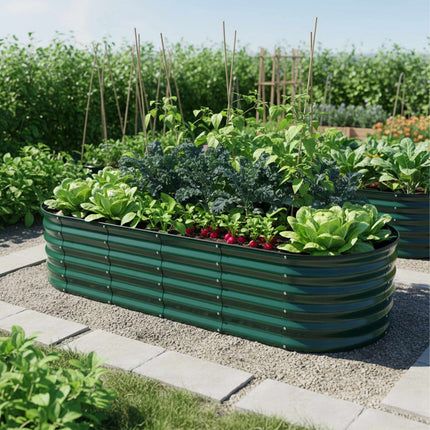 Potager surélevé demi-rond en métal