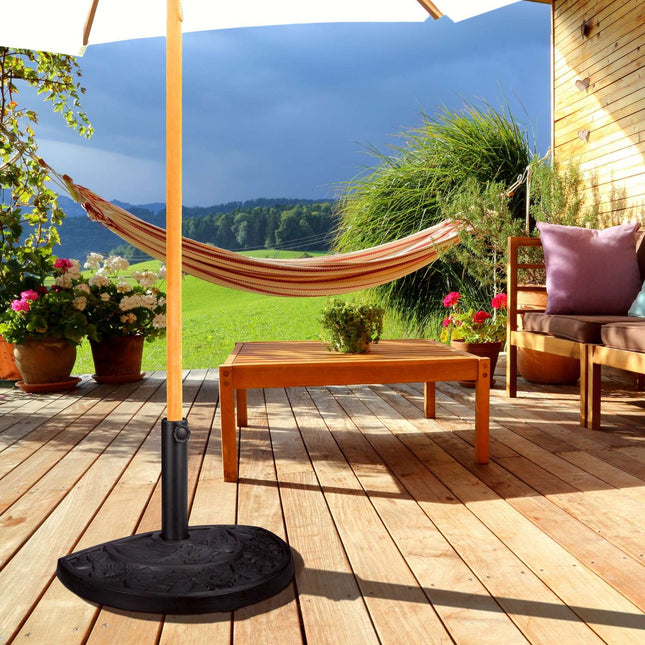 Halbrunder Sonnenschirmständer, Gusseisen-Design, platzsparend