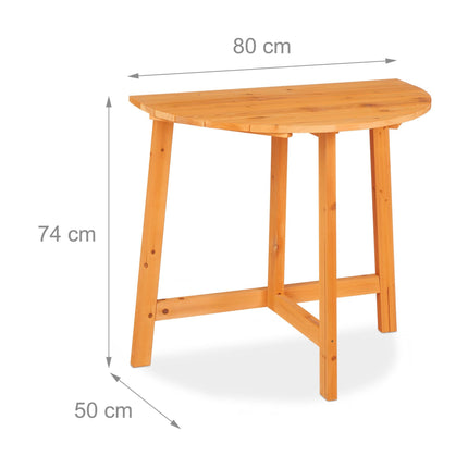 Table pliante demi-ronde en bois