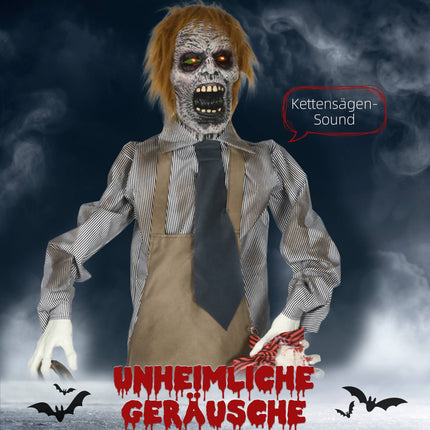Halloween-Kettensägenkiller-Requisite mit Bewegung und Sound, 1,7 m