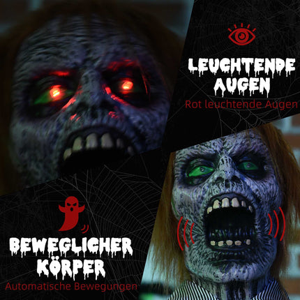 Halloween-Kettensägenkiller-Requisite mit Bewegung und Sound, 1,7 m
