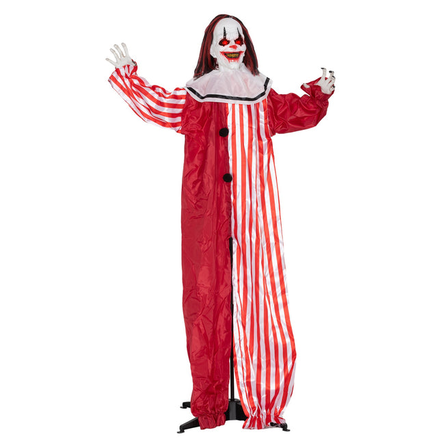 Décoration de clown d'Halloween, 165 cm, lumières LED, effets sonores