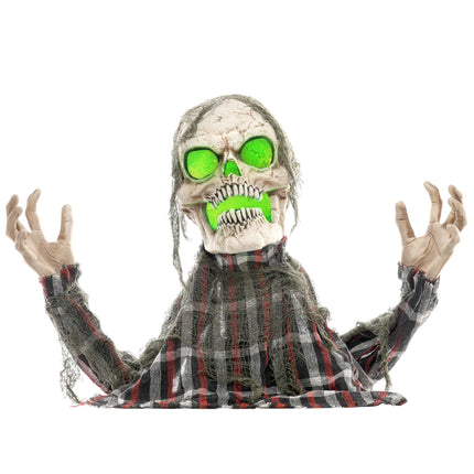 Squelette d'Halloween Groundbreaker, bras flexibles, yeux brillants