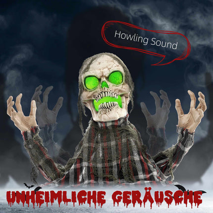 Squelette d'Halloween Groundbreaker, bras flexibles, yeux brillants