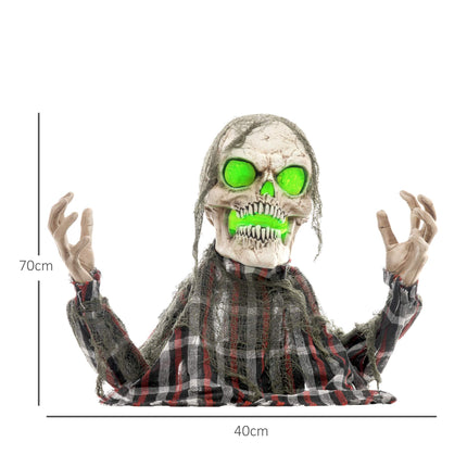 Squelette d'Halloween Groundbreaker, bras flexibles, yeux brillants