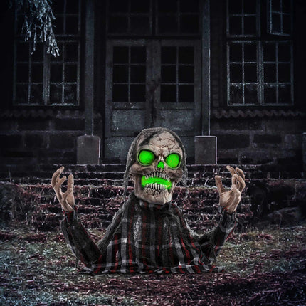 Squelette d'Halloween Groundbreaker, bras flexibles, yeux brillants