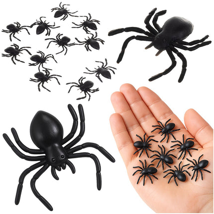 Halloween Plastikspinnen, 10 Stk., 3x3 cm, Schwarz