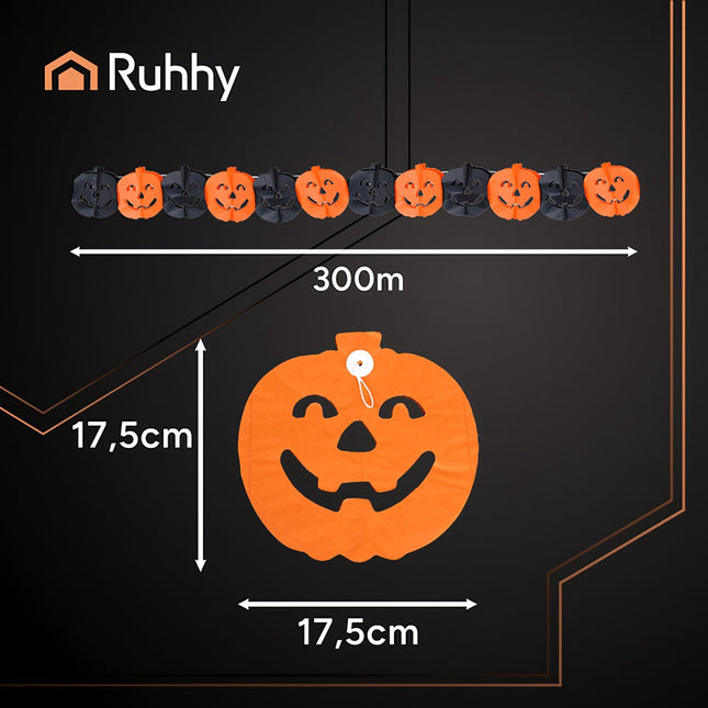 Halloween Kürbisgirlande, 3m Papierdekoration