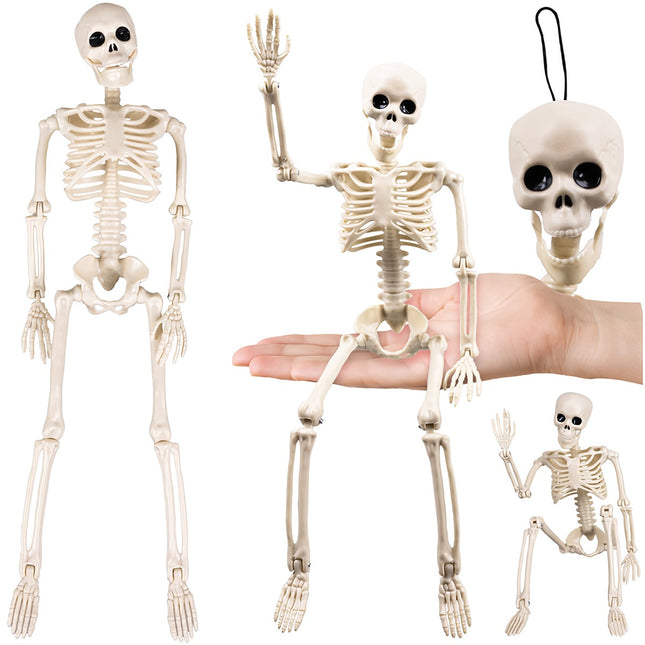 Décoration squelette d'Halloween, 40 cm, membres articulés