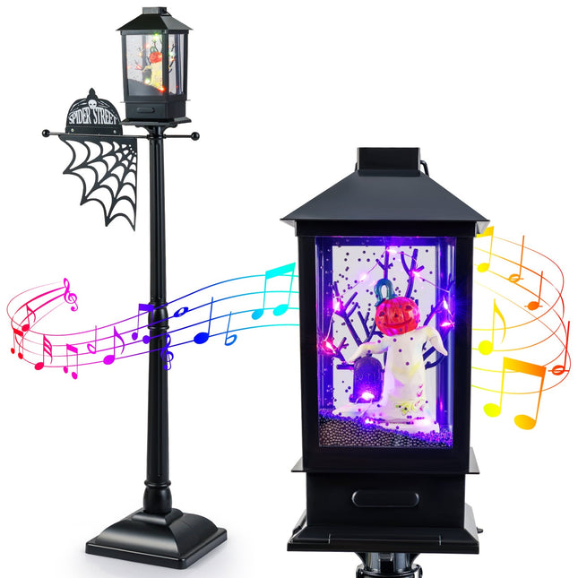 Halloween-Straßenlaterne mit 6-farbigen LEDs & Musik, 155 cm