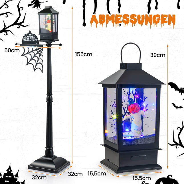 Halloween-Straßenlaterne mit 6-farbigen LEDs & Musik, 155 cm