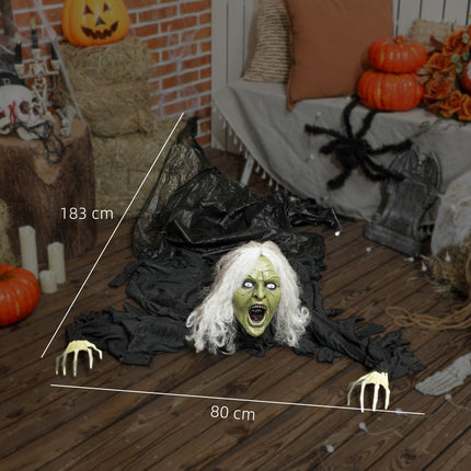 Décoration d'Halloween zombie, 183 cm avec lumières LED et son
