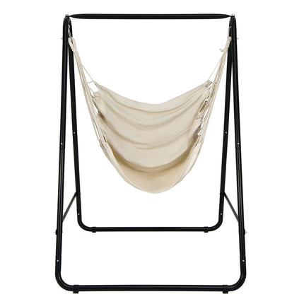Fauteuil hamac avec support, beige, capacité de 120 kg