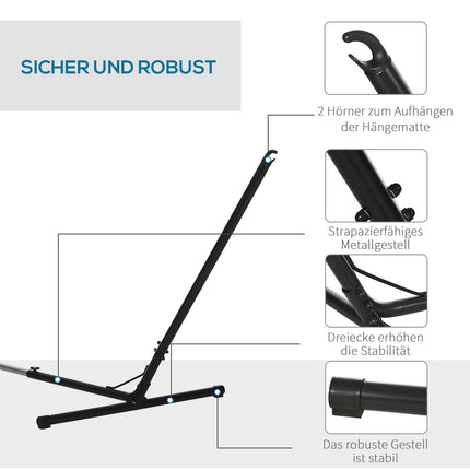 Verstellbare Metall-Hängematte für Garten und Strand, Tragfähigkeit 120 kg