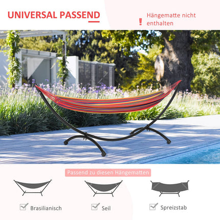 Cadre De Hamac Pour Hamac 3M Support De Hamac Avec Corde De Traction Jardin Plage Cadre En Acier Noir 300 X 90 X 100 Cm