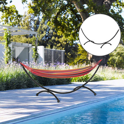 Cadre De Hamac Pour Hamac 3M Support De Hamac Avec Corde De Traction Jardin Plage Cadre En Acier Noir 300 X 90 X 100 Cm
