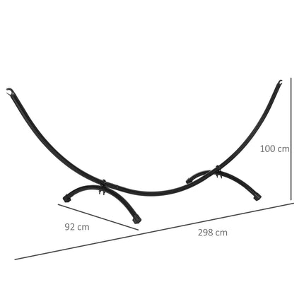 Cadre De Hamac Pour Hamac 3M Support De Hamac Avec Corde De Traction Jardin Plage Cadre En Acier Noir 300 X 90 X 100 Cm