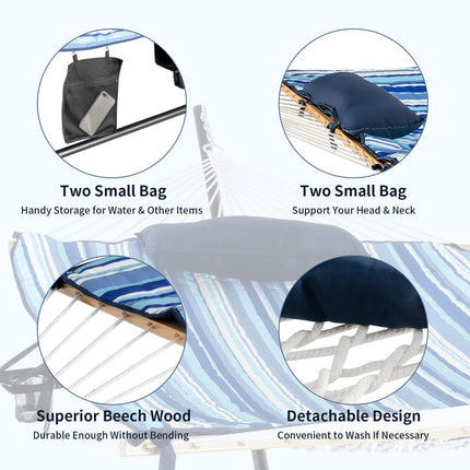 Support pour hamac, structure en acier, coussin, 200 kg