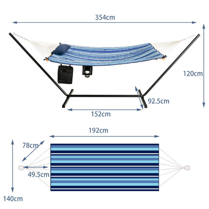 Support pour hamac, structure en acier, coussin, 200 kg