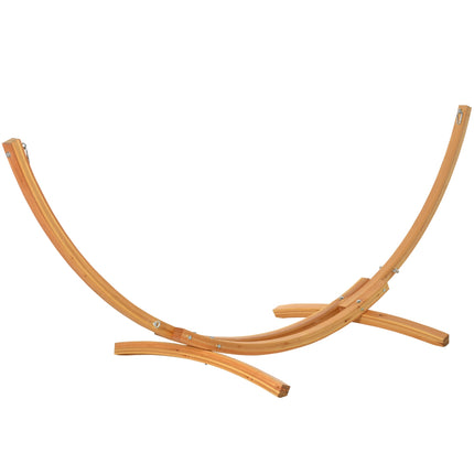 Cadre de hamac pour hamac 325 x 120 x 118 cm, support de hamac stable avec corde de traction, en pin, peut supporter jusqu'à 120 kg
