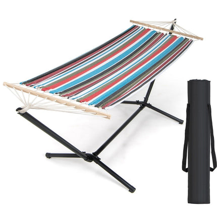 Hamac avec support, sac de transport et tapis de couchage doux, lit hamac d'extérieur
