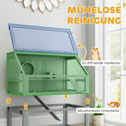 Cage pour hamster, 3 niveaux, fond profond, 80 x 50 x 76 cm, gris clair