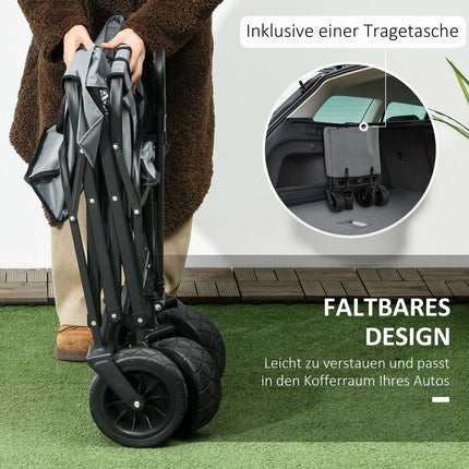 Chariot De Transport Pliable Avec Sac Isotherme, Chariot De Plage Avec Poignée Extensible, Peut Supporter Jusqu'À 120 Kg