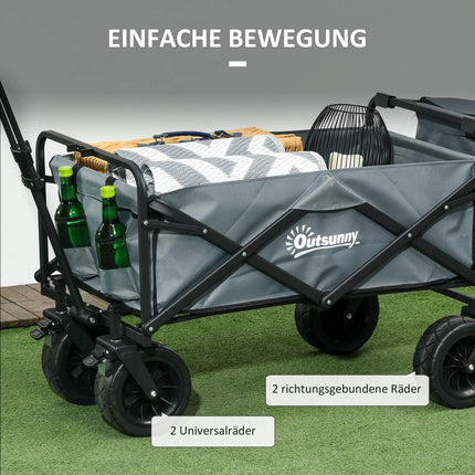 Chariot De Transport Pliable Avec Sac Isotherme, Chariot De Plage Avec Poignée Extensible, Peut Supporter Jusqu'À 120 Kg