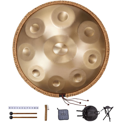 Handpan Drum 22-Inch 9-Note D Minor 432Hz, Carry Case