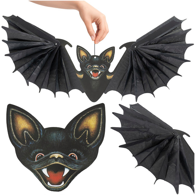 Chauve-souris suspendue, décoration d'Halloween, 60 cm, noire