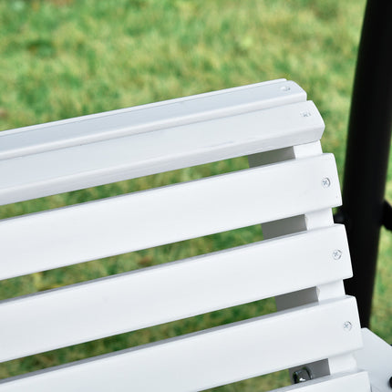 Banc Suspendu Balançoire De Jardin Balançoire Avec Table Basse Pliable Pour 2-3 Personnes Patio En Bois De Sapin Confortable 150 X 75 X 53 Cm Blanc