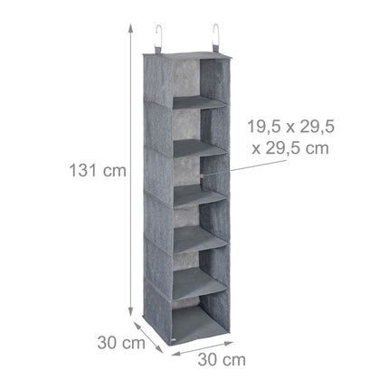 Hängeaufbewahrung für den Schrank, 6 Fächer, faltbar