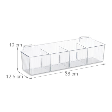 Organisateurs de porte suspendus, 4 emplacements, paniers transparents