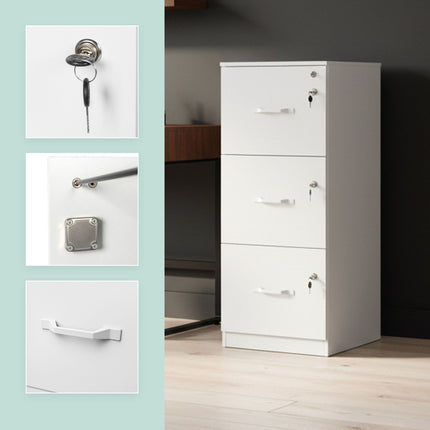 Classeur suspendu, 3 tiroirs, verrouillable, compact