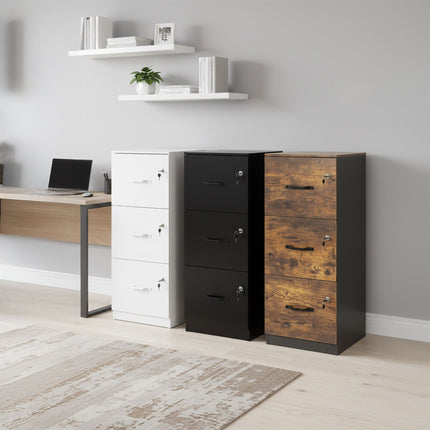 Hängender Aktenschrank, 3 Schubladen, abschließbar, kompakt