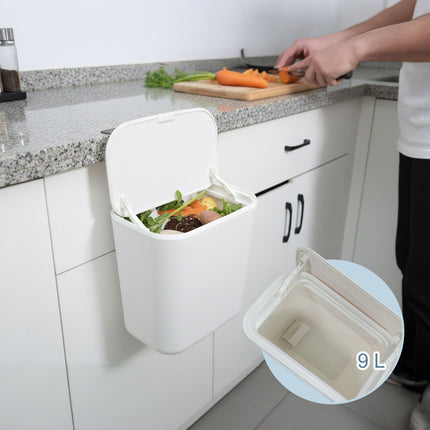 Poubelle de cuisine suspendue, 9 L - Élimination compacte des déchets