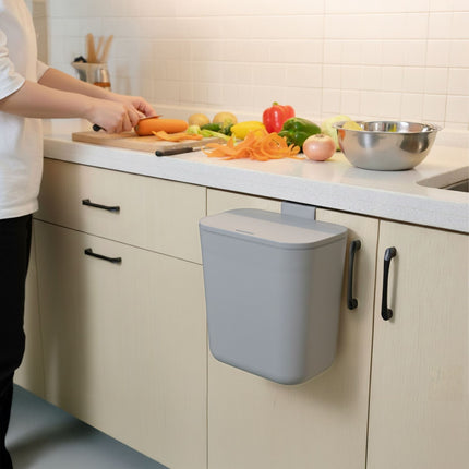 Poubelle de cuisine suspendue, 9 L, couvercle à charnière