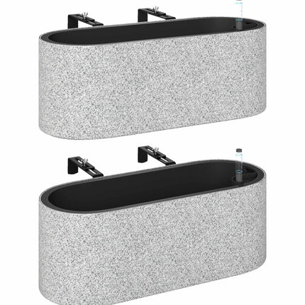 Pots de fleurs suspendus à arrosage automatique, gris clair, lot de 2