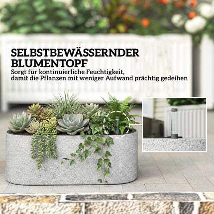 Pots de fleurs suspendus à arrosage automatique, gris clair, lot de 2