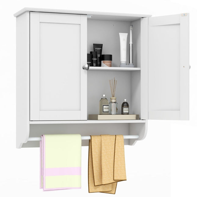 Meuble de salle de bain suspendu avec porte-serviettes meuble de salle de bain 60 x 21 x 61 cm blanc