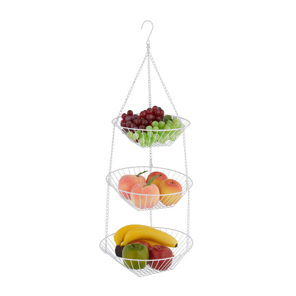 Corbeille à fruits suspendue en blanc