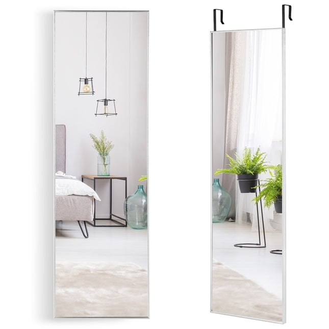 Miroir suspendu miroir pleine longueur avec cadre 120 x 37 x 2 cm noir