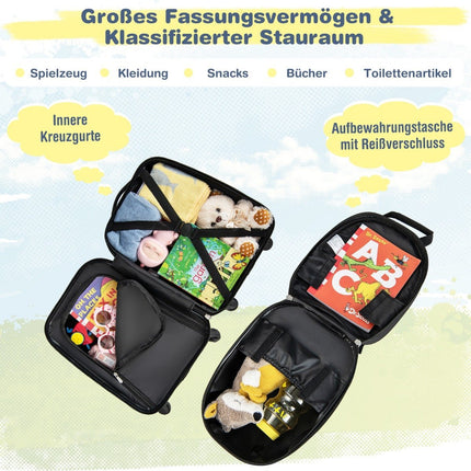Valise rigide 2 pièces, ensemble de bagages à main avec roulettes, bleu roulant