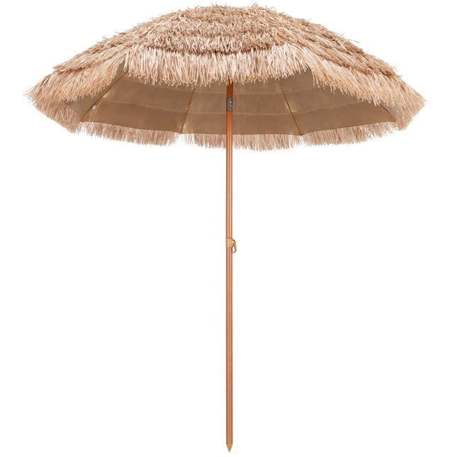Parasol de terrasse style hawaïen de 220 cm avec fonction d'inclinaison