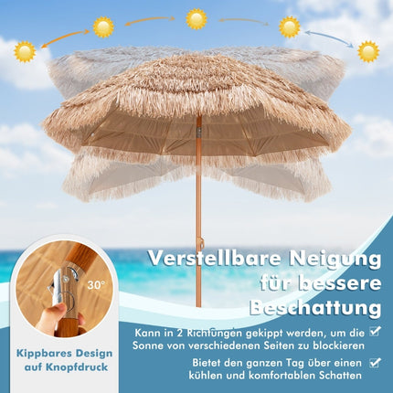 Hawaiianischer Sonnenschirm 220 cm mit Kippfunktion
