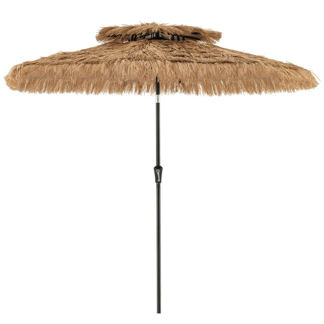Parasol de terrasse style hawaïen Tiki, 247 cm, paille PE